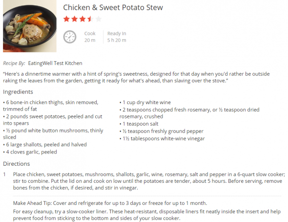 Chicken & Sweet Potato Stew