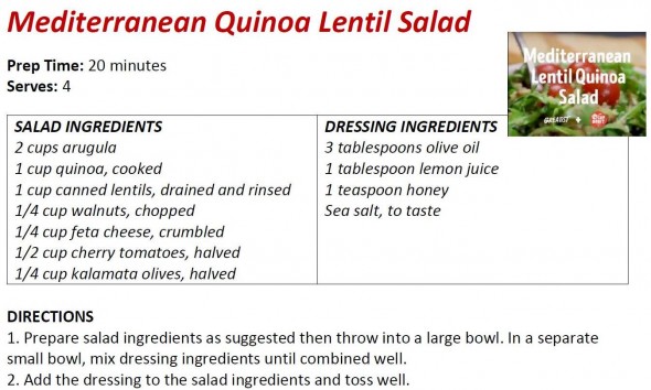 Mediterranean Quinoa Lentil Salad